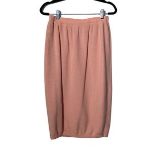 Vintage Benetton Light Pink Lined Wool Pencil Skirt Size 48 S